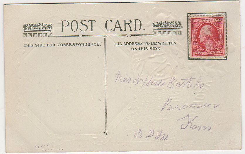 Antique Birthday Postcard Red Roses Children Walking Path to Home Paper Ephemera - Avid Vintage