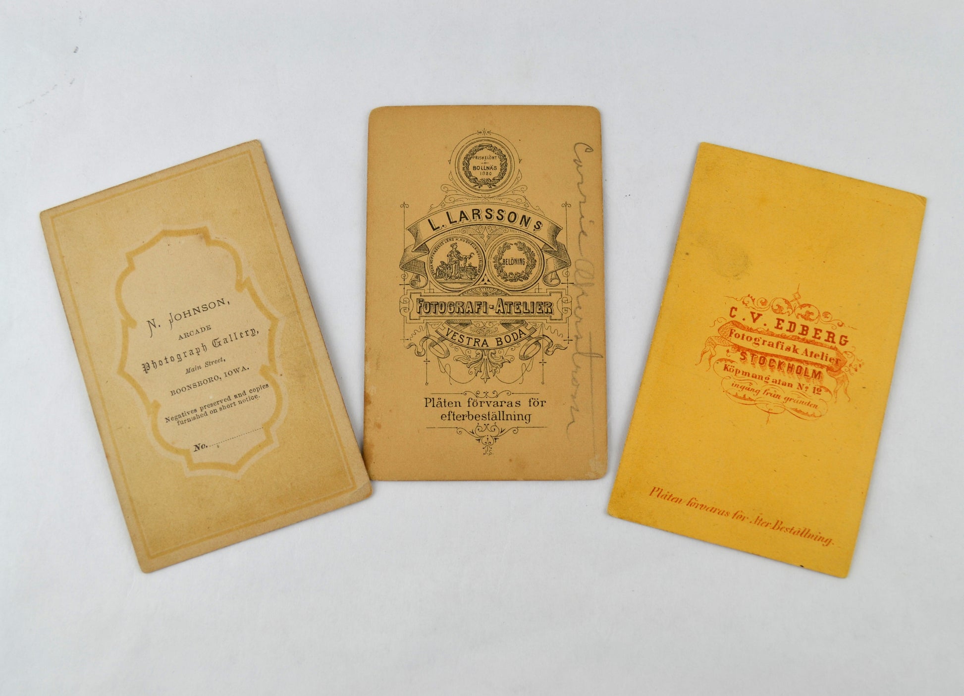 Antique CDV Photographs Lot of 3 Photos Man Woman Seated Portraits - Avid Vintage