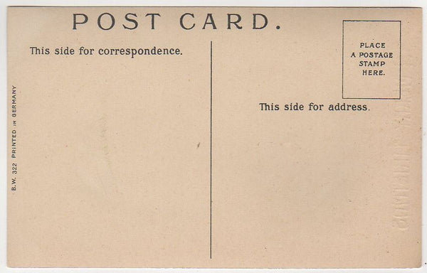 Antique Christmas Angels Postcard Stringing Nuts on Tree Candles Unused - Avid Vintage