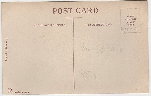 Antique Christmas Postcard Large Gold Bell Pink Bow Samson Brothers - Avid Vintage