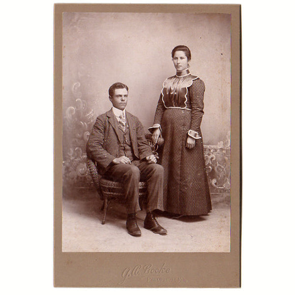 Antique Photo Phillipsburg Kansas Edwardian Couple - Avid Vintage