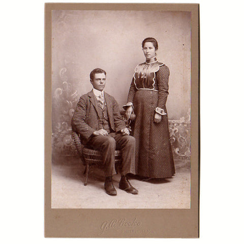 Antique Photo Phillipsburg Kansas Edwardian Couple - Avid Vintage