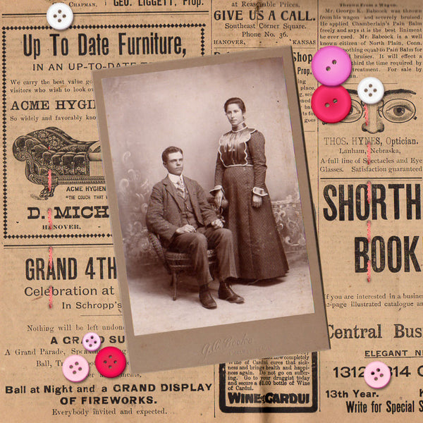 Antique Photo Phillipsburg Kansas Edwardian Couple - Avid Vintage