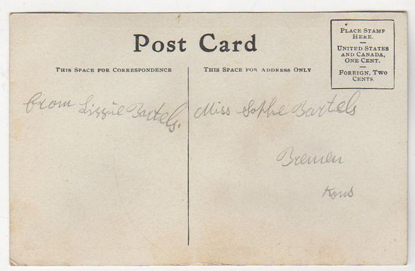 Antique Thanksgiving Postcard Boy on Sign Turkey on Fence Gold Metallic Border - Avid Vintage