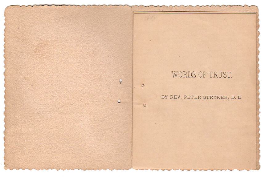 Antique Victorian Religious Poetry Booklet Word of Trust Hand Fan Cover - Avid Vintage