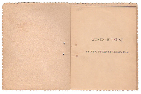 Antique Victorian Religious Poetry Booklet Word of Trust Hand Fan Cover - Avid Vintage