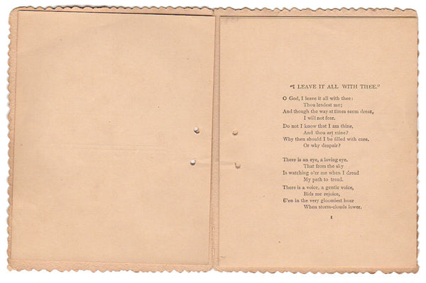 Antique Victorian Religious Poetry Booklet Word of Trust Hand Fan Cover - Avid Vintage