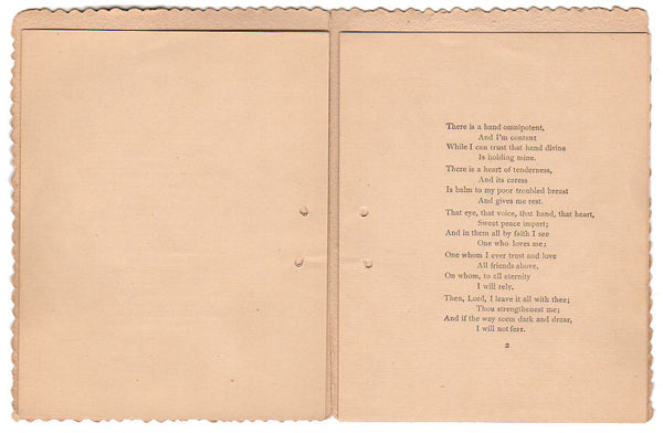 Antique Victorian Religious Poetry Booklet Word of Trust Hand Fan Cover - Avid Vintage