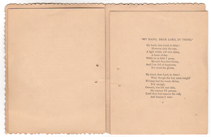 Antique Victorian Religious Poetry Booklet Word of Trust Hand Fan Cover - Avid Vintage
