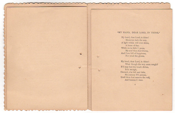 Antique Victorian Religious Poetry Booklet Word of Trust Hand Fan Cover - Avid Vintage