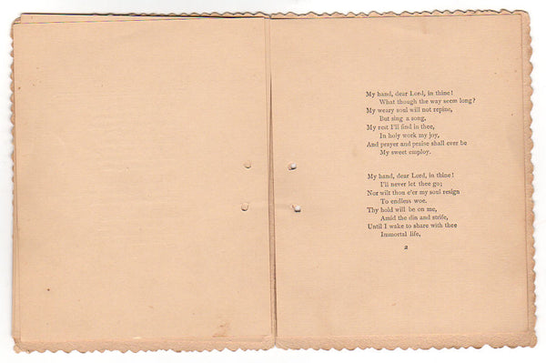 Antique Victorian Religious Poetry Booklet Word of Trust Hand Fan Cover - Avid Vintage