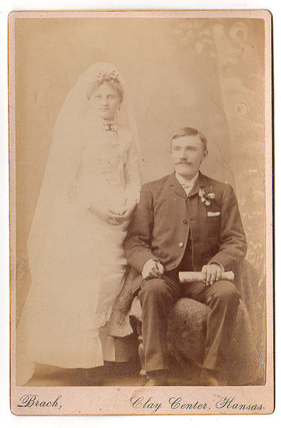 Antique Wedding Photograph Clay Center Kansas Identified as Charley Allen - Avid Vintage