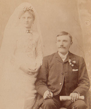 Antique Wedding Photograph Clay Center Kansas Identified as Charley Allen - Avid Vintage