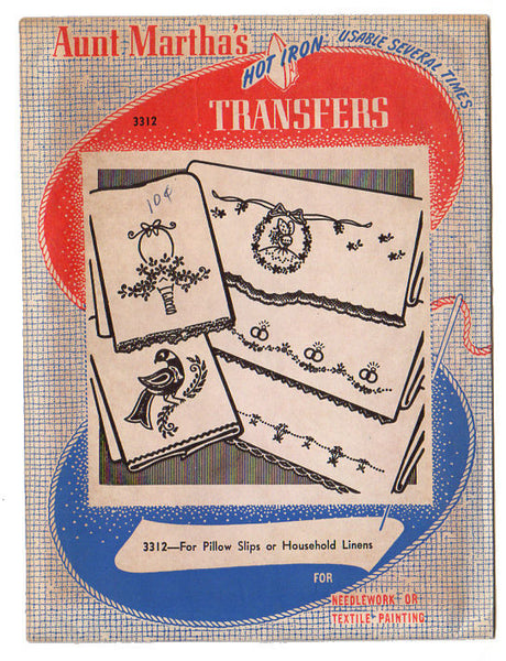 Vintage 1950s Aunt Martha's Embroidery Pattern 3312 Pennsylvania Dutch Motifs - Avid Vintage