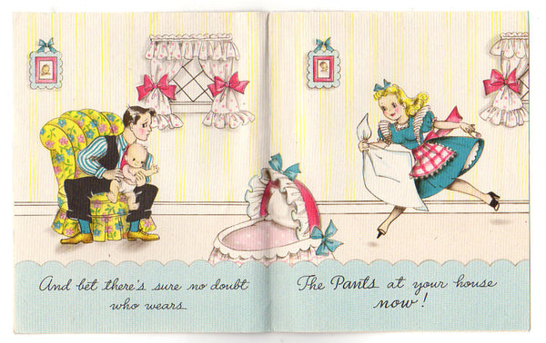 Baby Nursery Vintage 1940s Used Hallmark New Baby Congratulations Greeting Card - Avid Vintage
