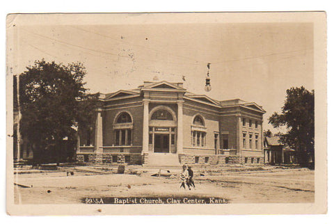 Vintage 1912 Clay Center Kansas Vintage Real Photo Postcard Baptist Church - Avid Vintage