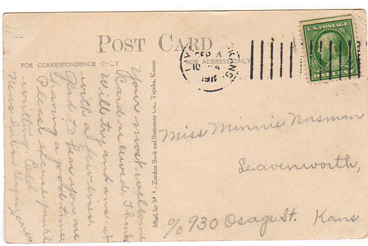 Vintage 1912 Clay Center Kansas Vintage Real Photo Postcard Baptist Church - Avid Vintage