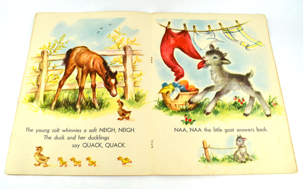 Barnyard Babies Vintage 1948 Childrens Book 1121 Samuel Lowe Company - Avid Vintage