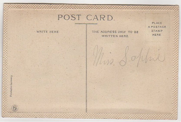 Bas Relief Turkey Wishbone Ear of Corn Antique Thanksgiving Postcard - Avid Vintage