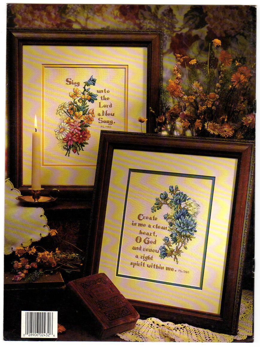 Beautiful Thoughts 4 Designs 1993 Leisure Arts Counted Cross Stitch Pattern Book 2432 - Avid Vintage