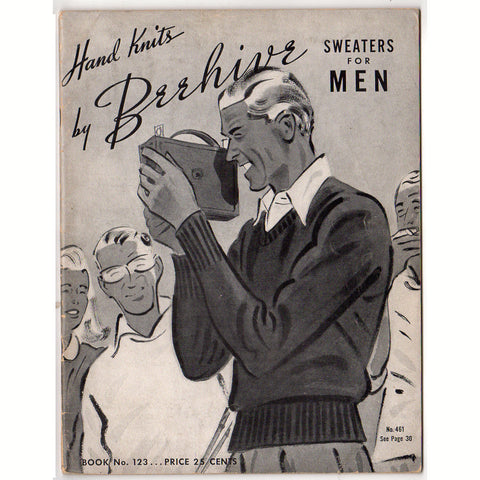 Vintage 1942 Knitting Patterns Book Hand Knits by Beehive Sweaters for Men No. 123 - Avid Vintage