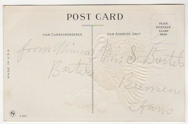 Big Turkey Little Girl and Pumpkins Antique 1910s Thanksgiving Day Postcard - Avid Vintage