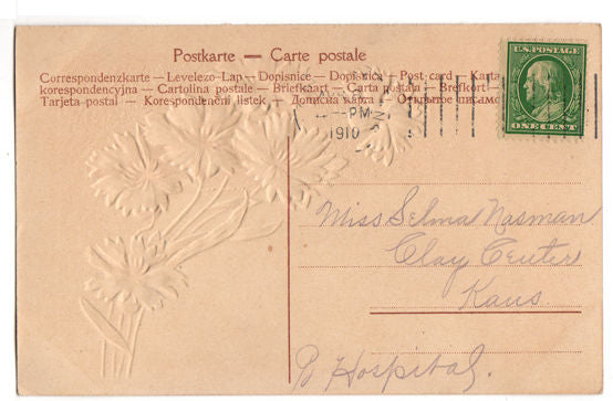 Blue Cornflower Antique Birthday Greetings 1910s Embossed Postcard - Avid Vintage