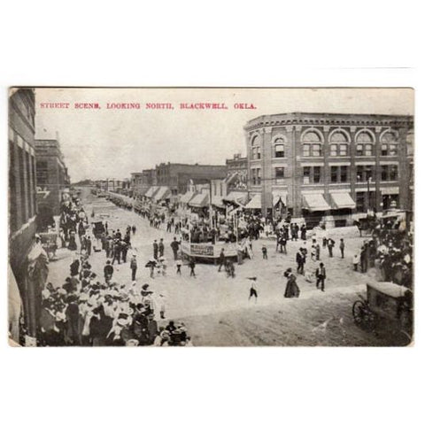 Blackwell Oklahoma Antique 1900s Postcard Downtown Buildings Street Scene - Avid Vintage