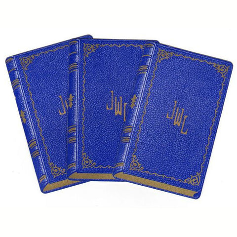 Vintage 1960s Playing Cards Lot of 3 Blue Books with Gold Lettering JWL Monogram - Avid Vintage
