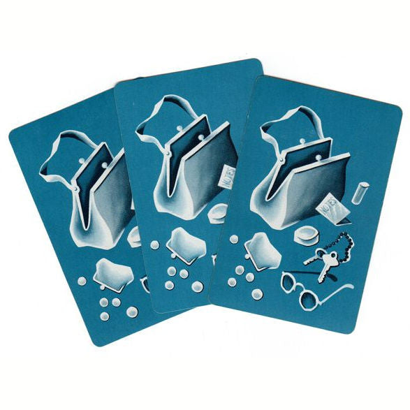 Vintage 1950s Kitsch Playing Cards Lot of 3 Blue Purse Keys Coin Purse and Sunglasses - Avid Vintage