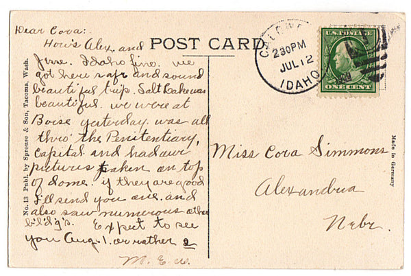 Antique 1910s Boise Idaho Main Street Town View Postcard Horse Drawn Wagon - Avid Vintage