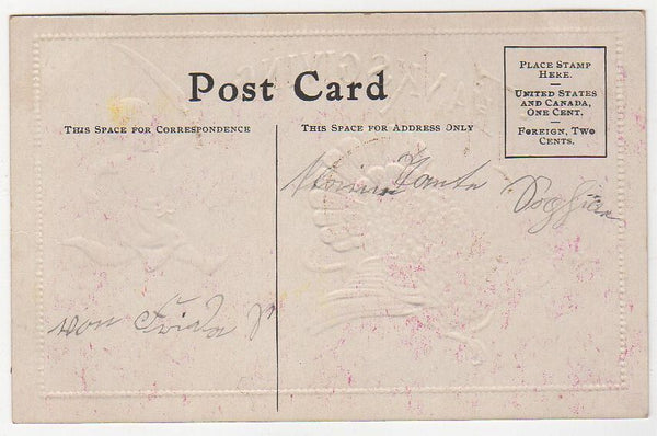Boy Chef Chasing Turkey Vintage Embossed Thanksgiving Postcard Paper Ephemera - Avid Vintage