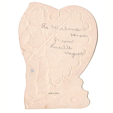 Vintage 1950s Valentine's Day Card Boy Fishing Hook and Line - Avid Vintage
