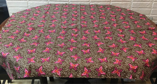Butterfly Fabric Purple Pink Red Butterflies on Brown 44 x 1 Yard