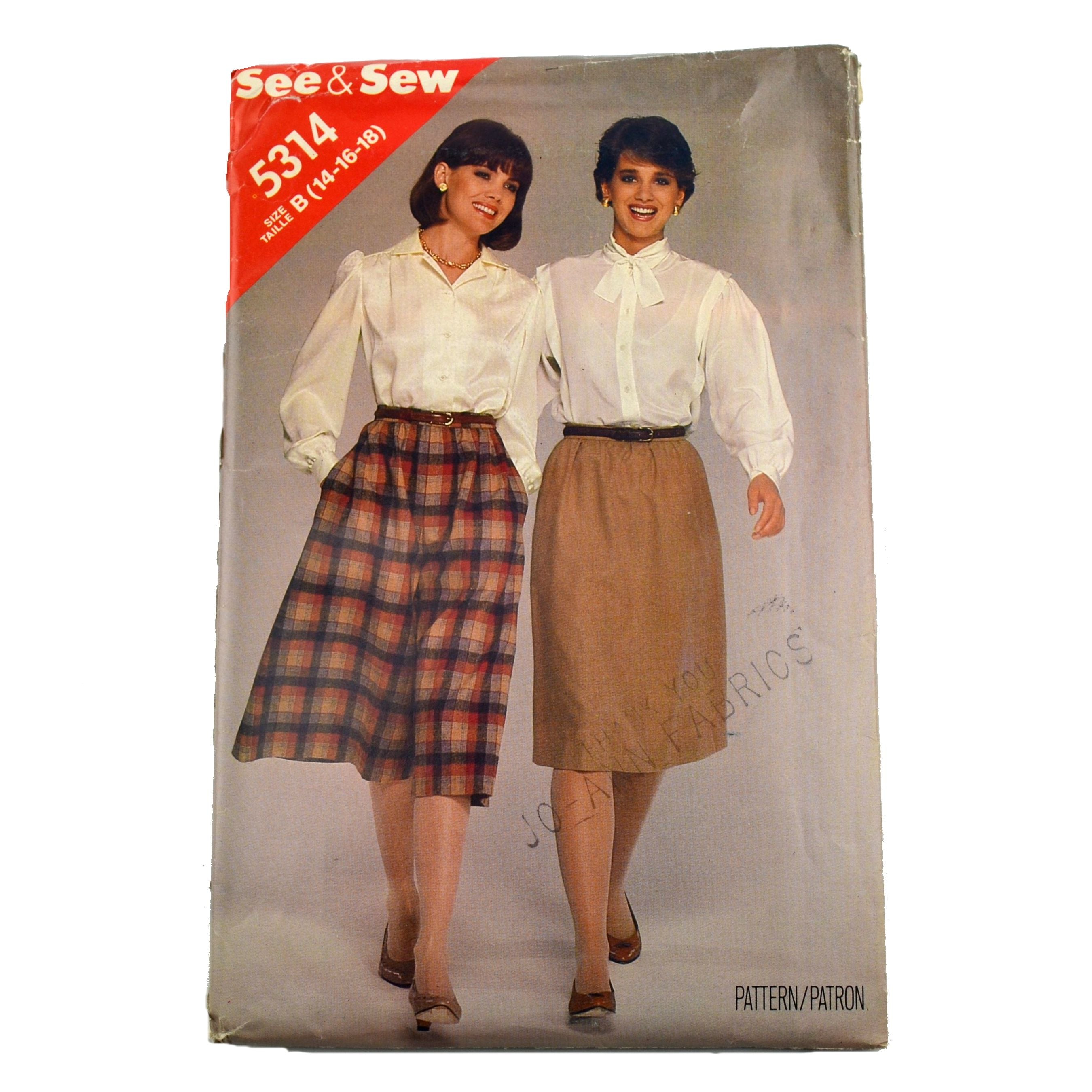 Butterick 5314 Womens Skirt Culottes Vintage 1980s See & Sew Sewing Pattern - Avid Vintage