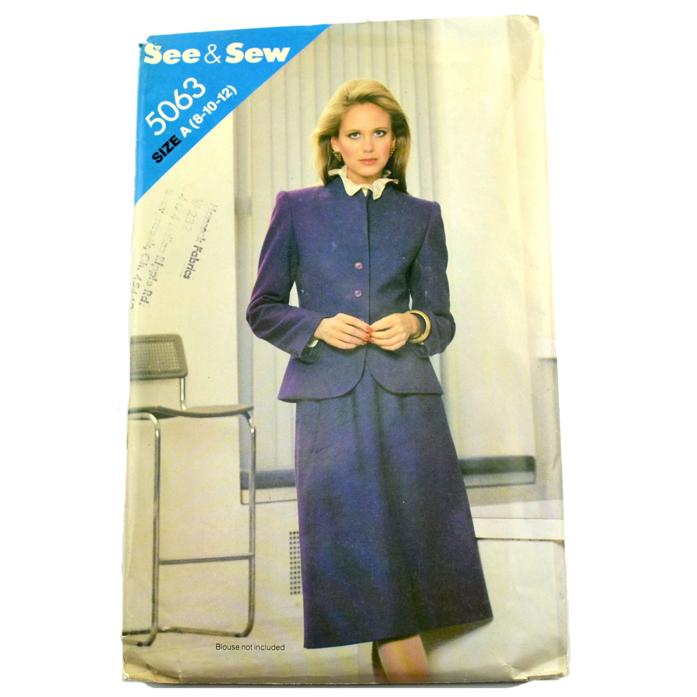 Butterick Sewing Pattern 5063 Misses Jacket Skirt 1980s Womens Fashion - Avid Vintage