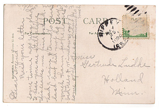 Vintage Lovers Postcard WWI Soldier in Uniform - Avid Vintage