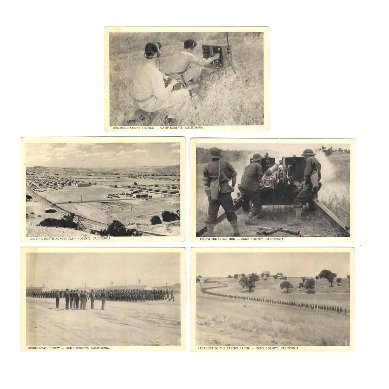 Vintage Camp Roberts California US Military Postcards Lot of 5 - Avid Vintage