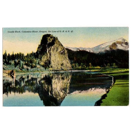 Castle Rock Columbia River Oregon Vintage 1910s Postcard O R and N Railroad - Avid Vintage