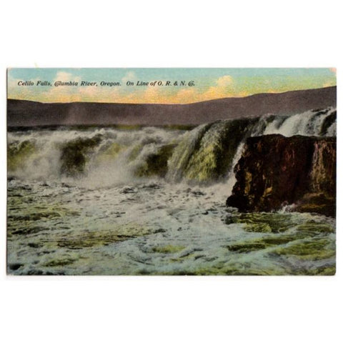 Celilo Falls Columbia River Oregon O R and N Railroad Vintage 1910s Postcard A 8458 - Avid Vintage