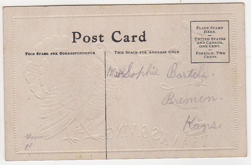 Chef Cook and Huge Turkey Old Antique Thanksgiving Day Postcard - Avid Vintage