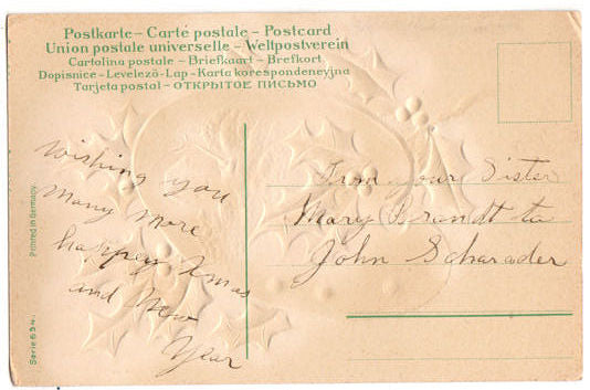 Vintage 1910s Winter Scene Paint Pallet Merry Christmas Postcard - Avid Vintage