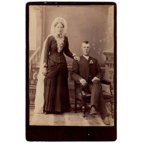 Antique Wedding Photo Clay Center Kansas Identified as John and Caroline Forslund - Avid Vintage