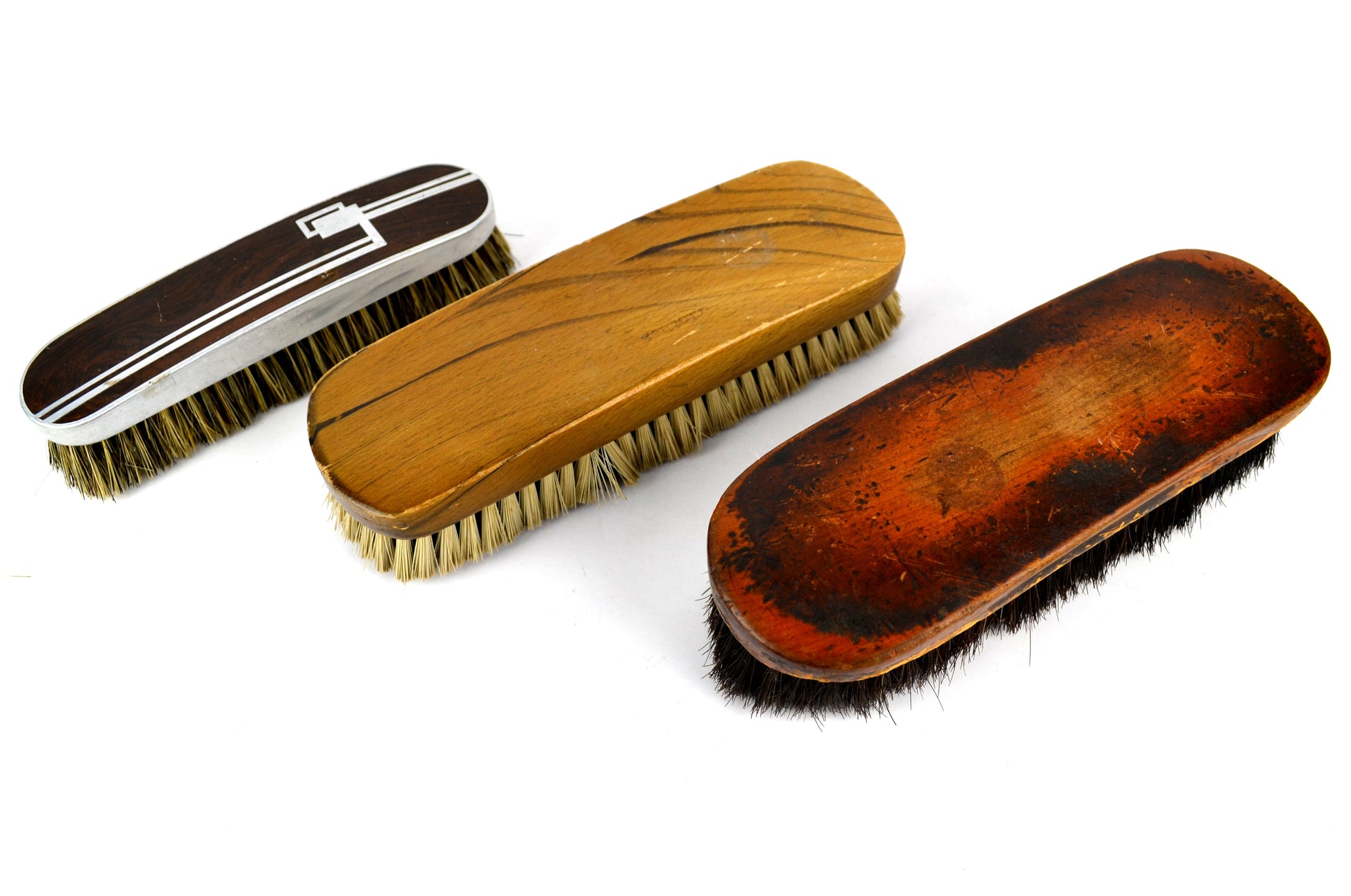 Vintage Clothes Brush Lot of 2 and 1 Wood Handle Shoe Shine Brush - Avid Vintage