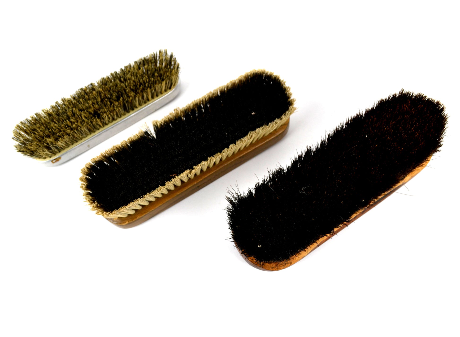 Vintage Clothes Brush Lot of 2 and 1 Wood Handle Shoe Shine Brush - Avid Vintage