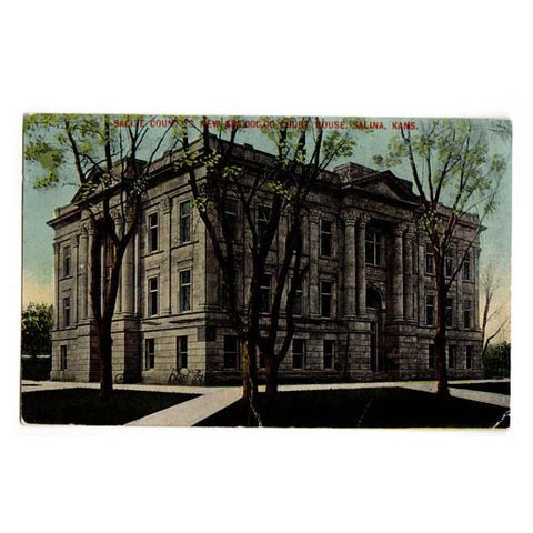 Vintage 1910s Salina Kansas Town View Postcard Court House - Avid Vintage