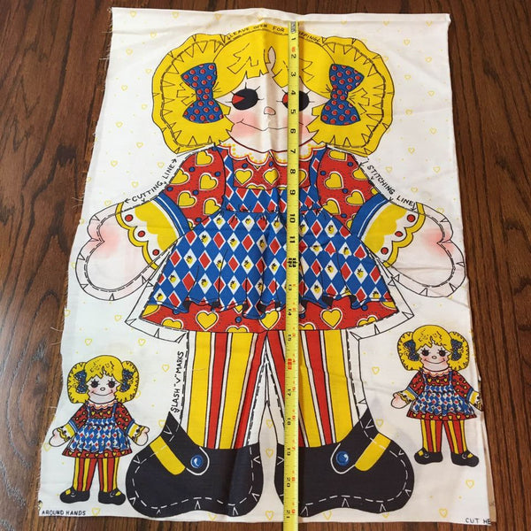 Cut and Sew 20 Inch Girl Doll Pillow Fabric Panel