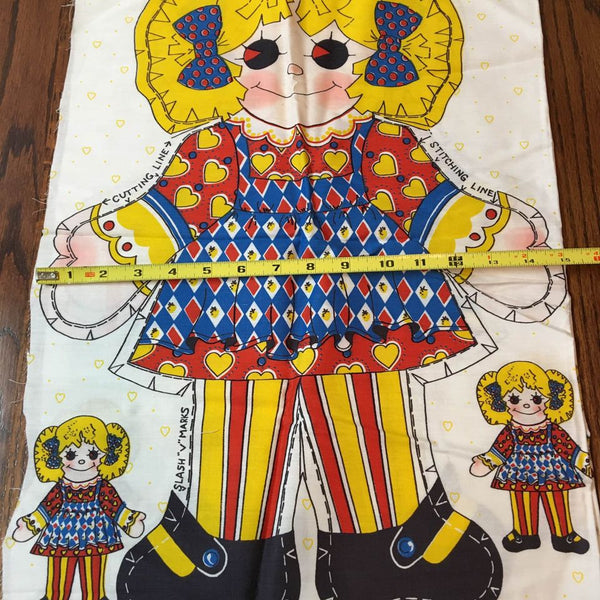 Cut and Sew 20 Inch Girl Doll Pillow Fabric Panel