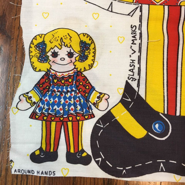Cut and Sew 20 Inch Girl Doll Pillow Fabric Panel