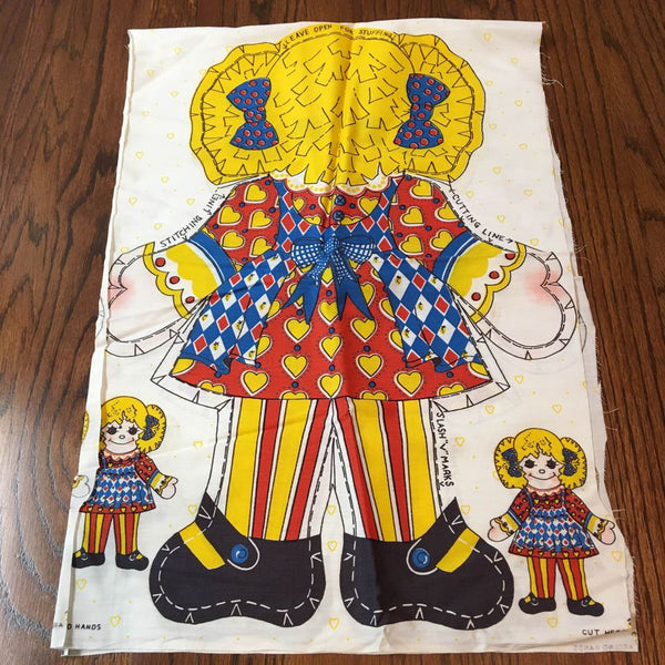 Cut and Sew 20 Inch Girl Doll Pillow Fabric Panel